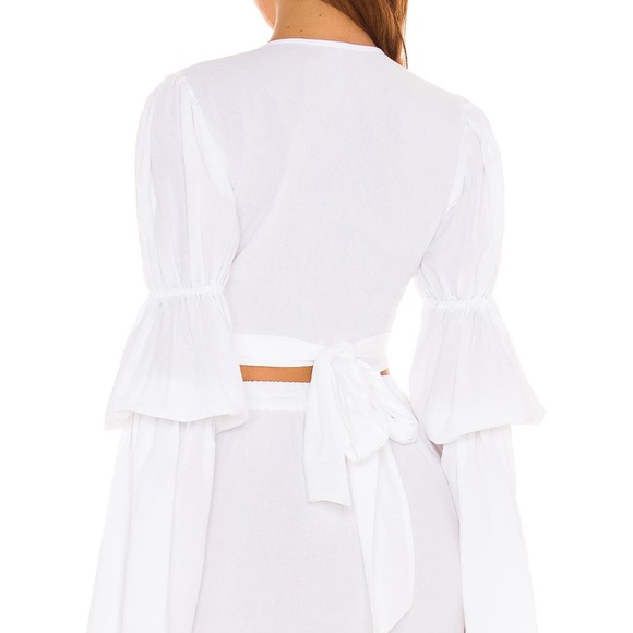 Bananhot X REVOLVE Tie Front Top in white - Picture 2 of 12